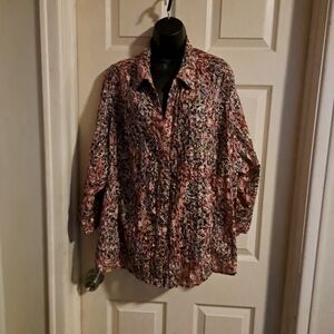 Multicolored multipattern button up size 3XL 5/$25